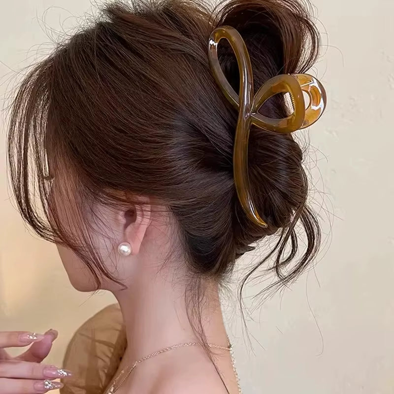Elegant Jelly Color Bow Hair Claw for Women Girls Sweet Hair Ornament Back Headband Hair Clips Hairpin Fashion Hair Accessories